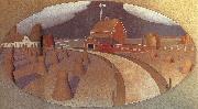 Grant Wood Farm View painting